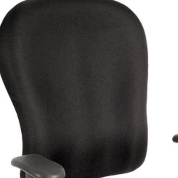 Homeroots Black Adjustable Swivel Fabric Rolling Office Chair Black Jute 372355