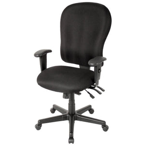 Homeroots Black Adjustable Swivel Fabric Rolling Office Chair Black Jute 372355