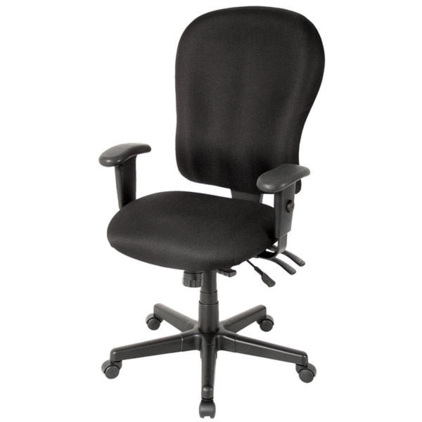 Homeroots Black Adjustable Swivel Fabric Rolling Office Chair Black Jute 372355