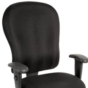 Homeroots Black Adjustable Swivel Fabric Rolling Office Chair Black Jute 372355