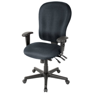 Homeroots Charcoal Adjustable Swivel Fabric Rolling Office Chair  Jute 372356