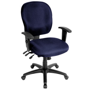 Homeroots Navy Blue And Black Adjustable Swivel Fabric Rolling Office Chair Navy Jute 372357