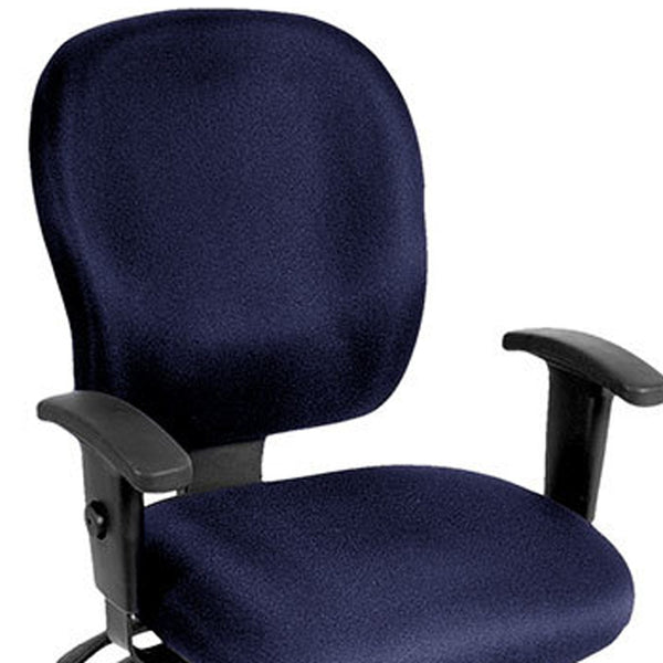 Homeroots Navy Blue And Black Adjustable Swivel Fabric Rolling Office Chair Navy Jute 372357