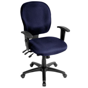 Homeroots Navy Blue And Black Adjustable Swivel Fabric Rolling Office Chair Navy Jute 372357