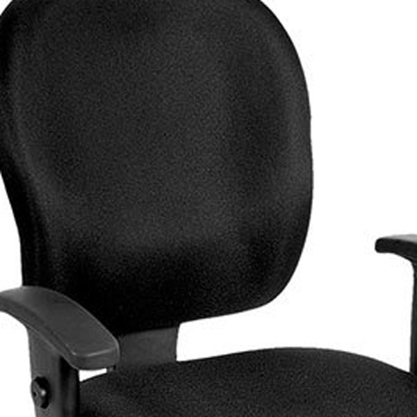 Homeroots Charcoal And Black Adjustable Swivel Fabric Rolling Office Chair Black Jute 372358