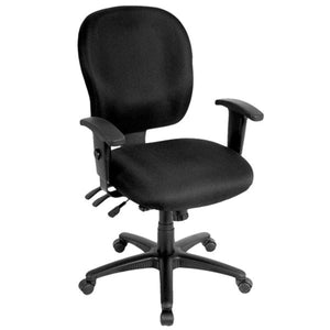 Homeroots Charcoal And Black Adjustable Swivel Fabric Rolling Office Chair Black Jute 372358
