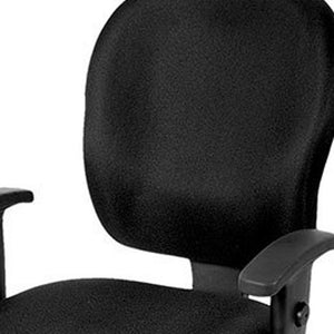 Homeroots Charcoal And Black Adjustable Swivel Fabric Rolling Office Chair Black Jute 372358