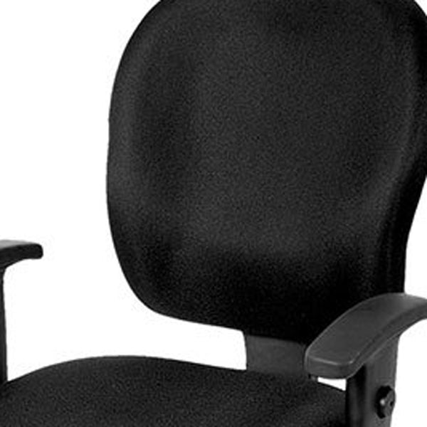 Homeroots Charcoal And Black Adjustable Swivel Fabric Rolling Office Chair Black Jute 372358