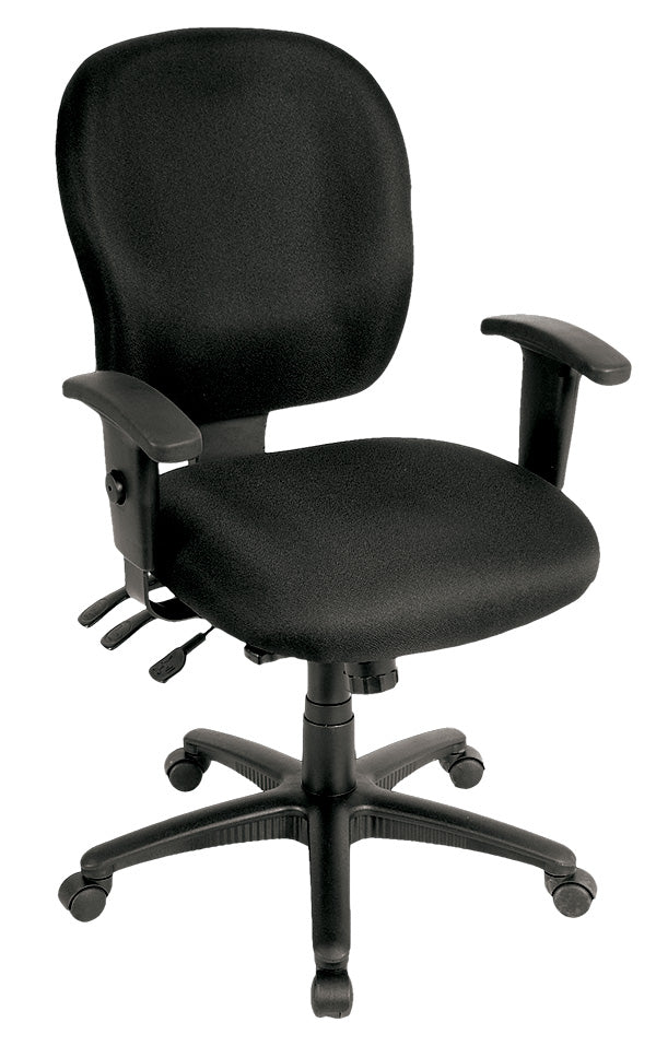 Homeroots Charcoal Adjustable Swivel Fabric Rolling Office Chair  Jute 372359