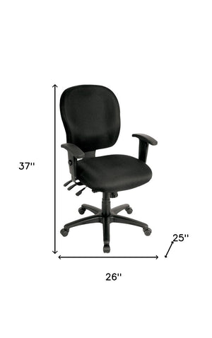 Homeroots Charcoal Adjustable Swivel Fabric Rolling Office Chair  Jute 372359