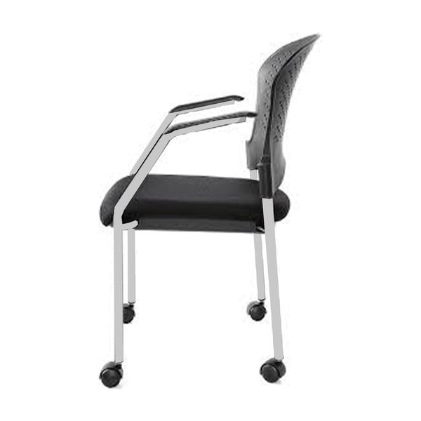 Homeroots Black And White Plastic Rolling Office Chair  Plastic 372365