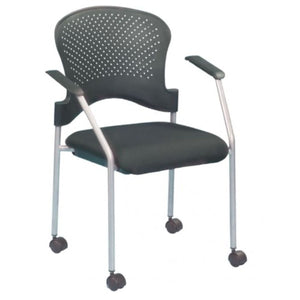 Homeroots Black And White Plastic Rolling Office Chair  Plastic 372365