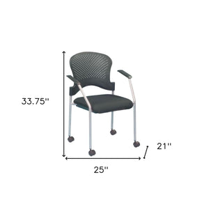 Homeroots Black And White Plastic Rolling Office Chair  Plastic 372365