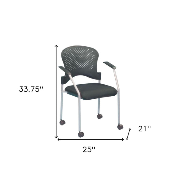 Homeroots Black And White Plastic Rolling Office Chair  Plastic 372365