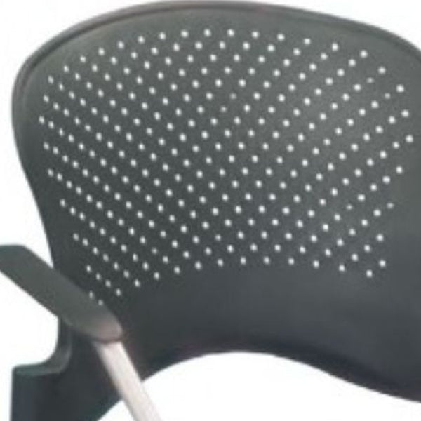 Homeroots Black And White Plastic Rolling Office Chair  Plastic 372365