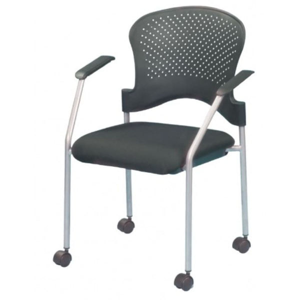 Homeroots Black And White Plastic Rolling Office Chair  Plastic 372365