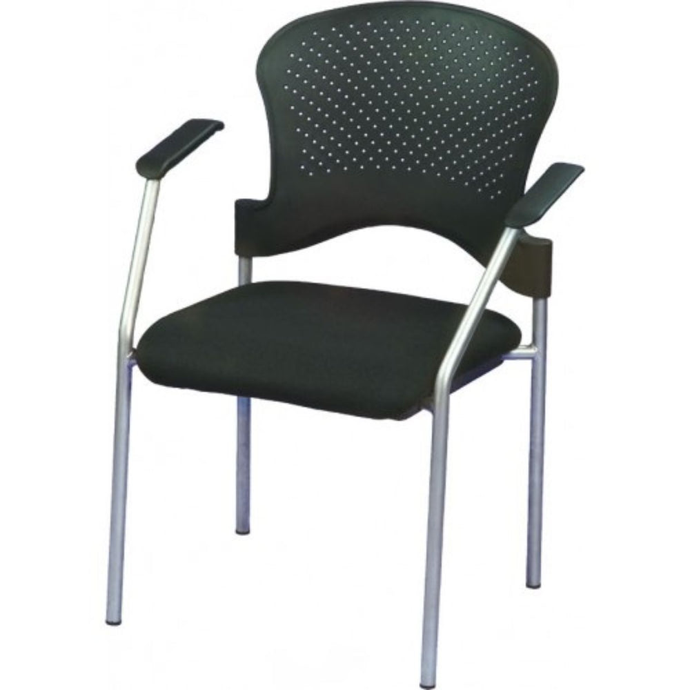 Homeroots Black And Silver Plastic Office Chair  Plastic 372366