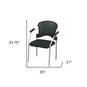 Homeroots Black And Silver Plastic Office Chair  Plastic 372366