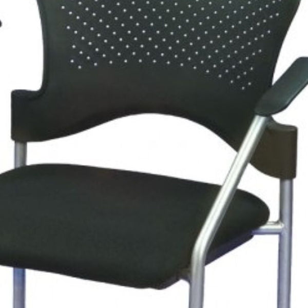 Homeroots Black And Silver Plastic Office Chair  Plastic 372366
