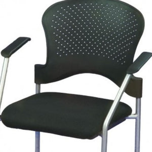 Homeroots Black And Silver Plastic Office Chair  Plastic 372366