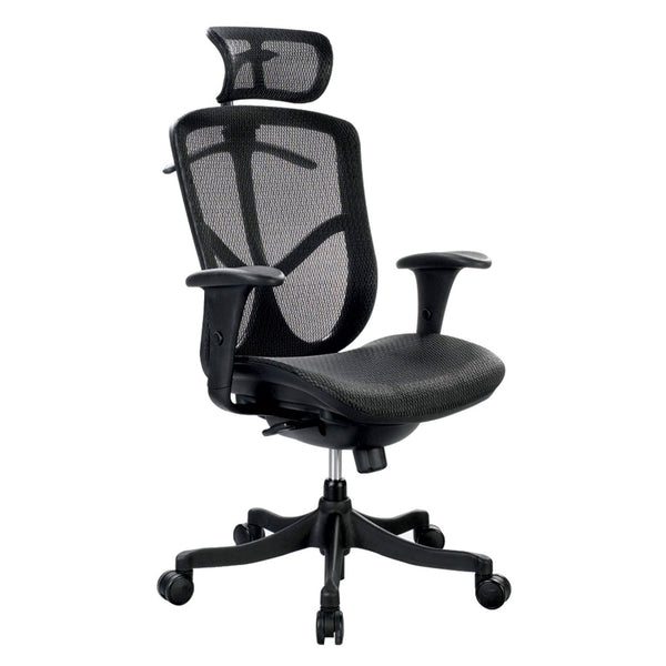 Homeroots Black Adjustable Swivel Mesh Rolling Executive Office Chair  Plastic 372369