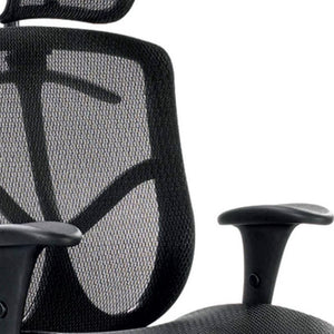 Homeroots Black Adjustable Swivel Mesh Rolling Executive Office Chair  Plastic 372369