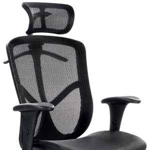 Homeroots Black Adjustable Swivel Mesh Rolling Executive Office Chair  Plastic 372369