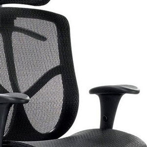 Homeroots Black Adjustable Swivel Mesh Rolling Executive Office Chair  Plastic 372370