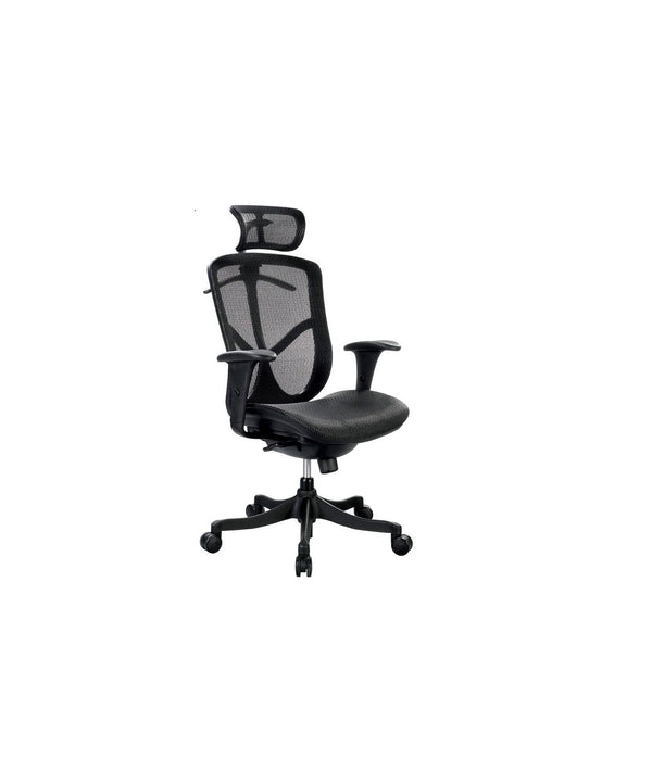 Homeroots Black Adjustable Swivel Mesh Rolling Executive Office Chair  Plastic 372370