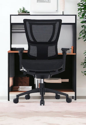 Homeroots Black Adjustable Swivel Mesh Rolling Office Chair Black Plastic 372371