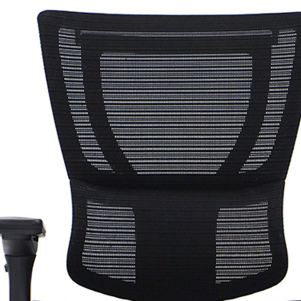 Homeroots Black Adjustable Swivel Mesh Rolling Office Chair Black Plastic 372371