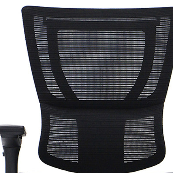 Homeroots Black Adjustable Swivel Mesh Rolling Office Chair Black Plastic 372371