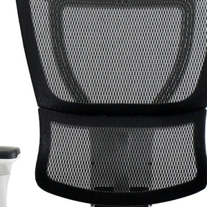 Homeroots Black And White Adjustable Swivel Mesh Rolling Office Chair White Plastic 372372