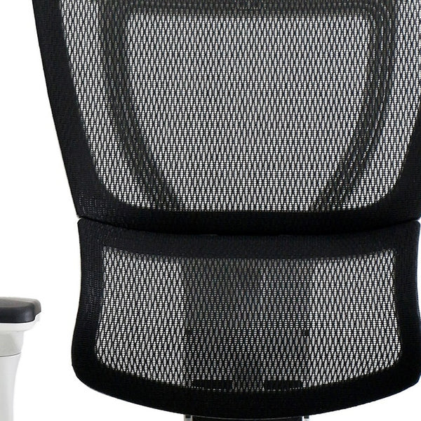 Homeroots Black And White Adjustable Swivel Mesh Rolling Office Chair White Plastic 372372