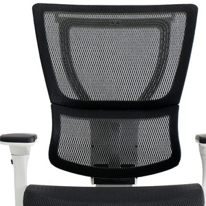 Homeroots Black And White Adjustable Swivel Mesh Rolling Office Chair White Plastic 372372