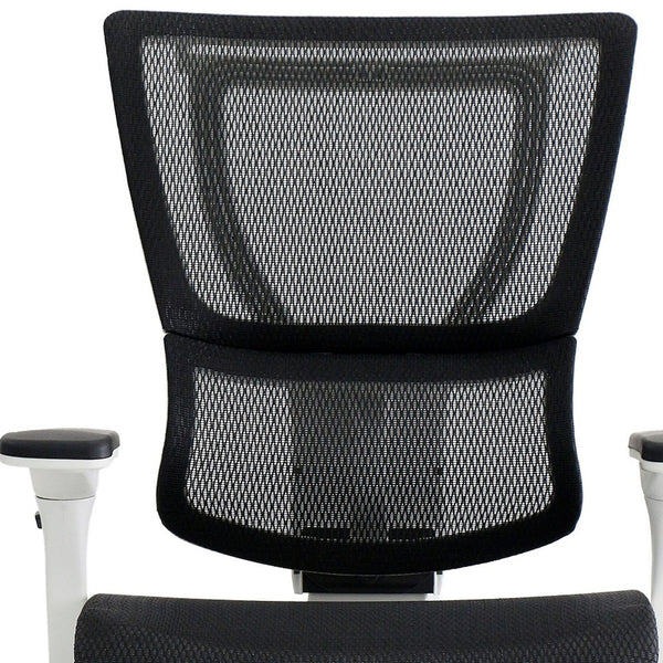 Homeroots Black And White Adjustable Swivel Mesh Rolling Office Chair White Plastic 372372