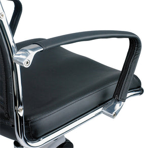 Homeroots Black And Silver Adjustable Swivel Faux Leather Rolling Office Chair  Leather 372374
