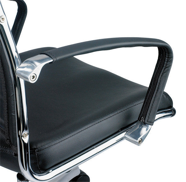 Homeroots Black And Silver Adjustable Swivel Faux Leather Rolling Office Chair  Leather 372374