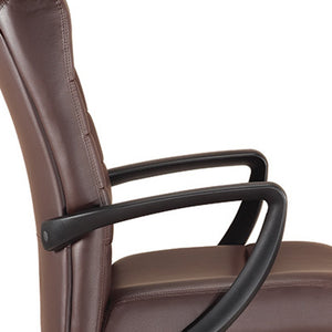 Homeroots Brown And Black Adjustable Swivel Faux Leather Rolling Office Chair Brown Leather 372376
