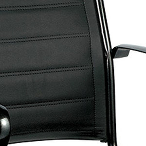 Homeroots Black Adjustable Swivel Faux Leather Rolling Office Chair  Leather 372377