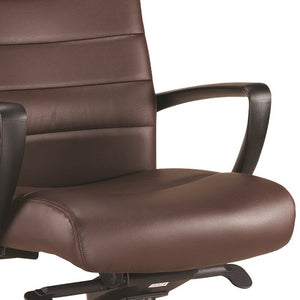 Homeroots Brown And Black Adjustable Swivel Faux Leather Rolling Office Chair Brown Leather 372379