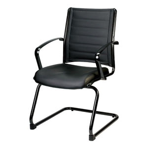 Homeroots Black Faux Leather Office Chair  Leather 372380