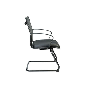 Homeroots Black Faux Leather Office Chair  Leather 372380