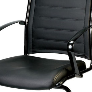 Homeroots Black Faux Leather Office Chair  Leather 372380