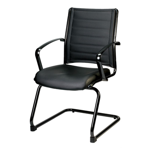 Homeroots Black Faux Leather Office Chair  Leather 372380