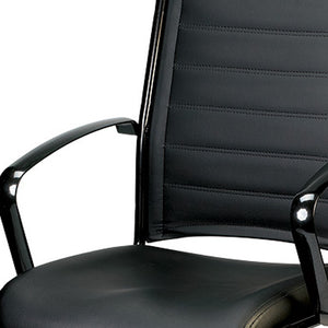 Homeroots Black Faux Leather Office Chair  Leather 372385