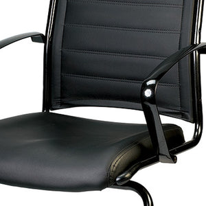 Homeroots Black Faux Leather Office Chair  Leather 372385