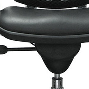 Homeroots Black And Silver Adjustable Swivel Mesh Rolling Office Chair  Leather 372388