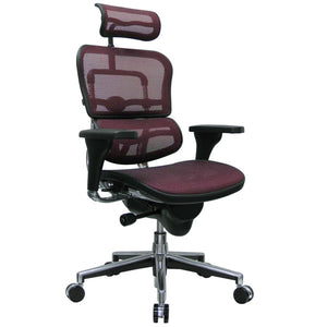 Homeroots Plum And Silver Adjustable Swivel Mesh Rolling Executive Office Chair Plum Plastic 372392