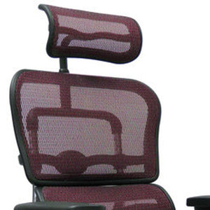 Homeroots Plum And Silver Adjustable Swivel Mesh Rolling Executive Office Chair Plum Plastic 372392